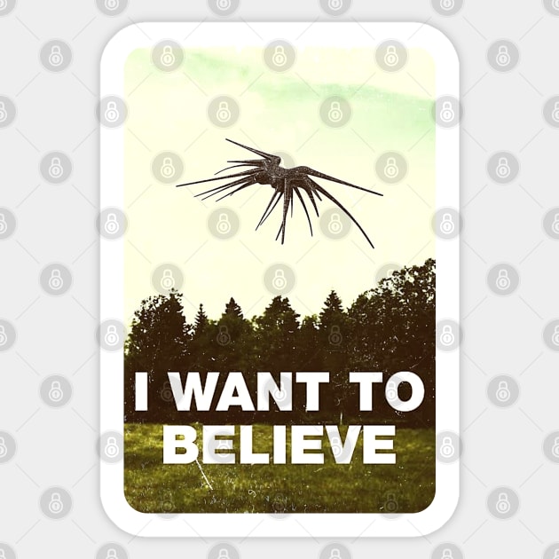 I Want to Belive - UFO - Black - Sci-Fi Sticker by Fenay-Designs